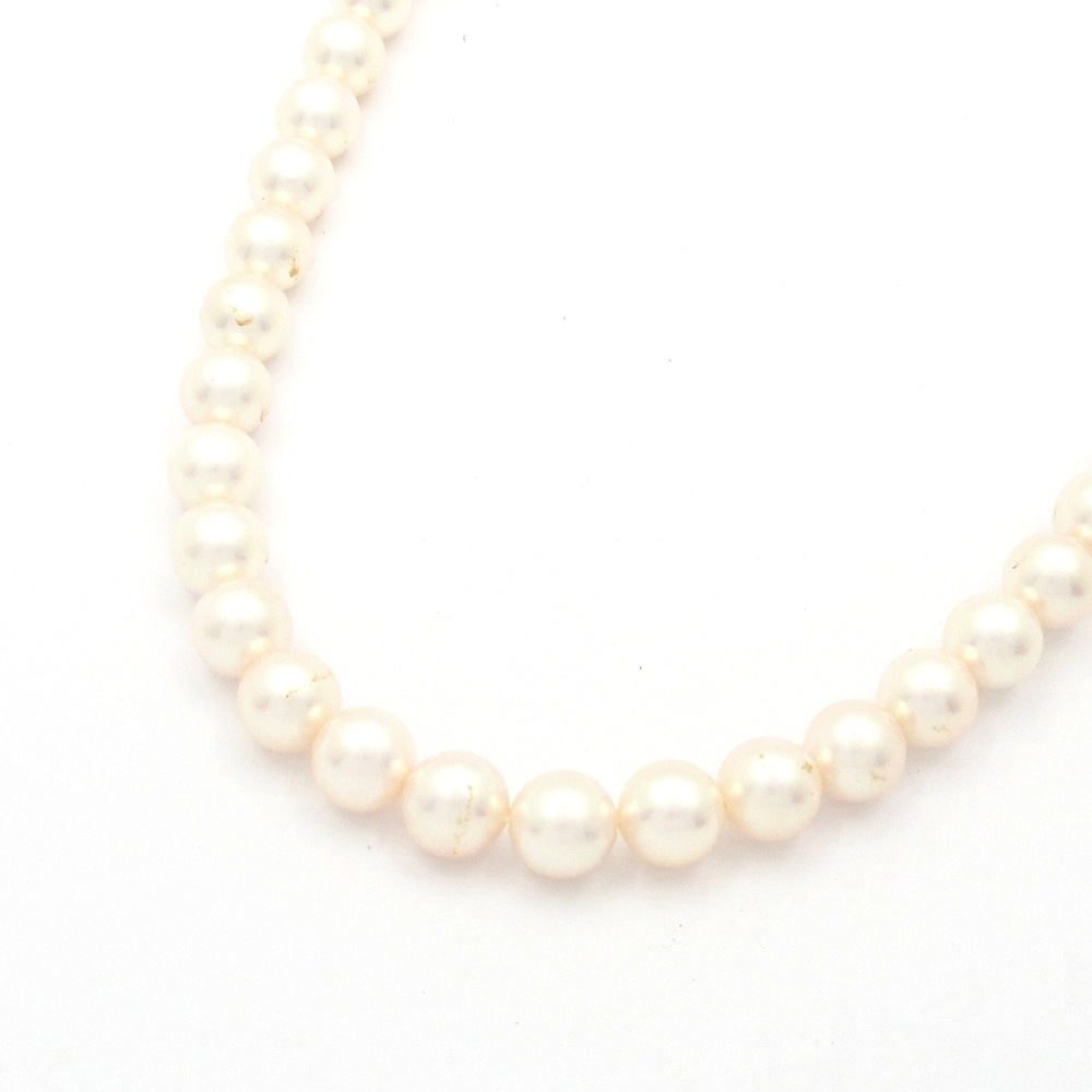 Mikimoto Necklace 18K White Gold White Pearl